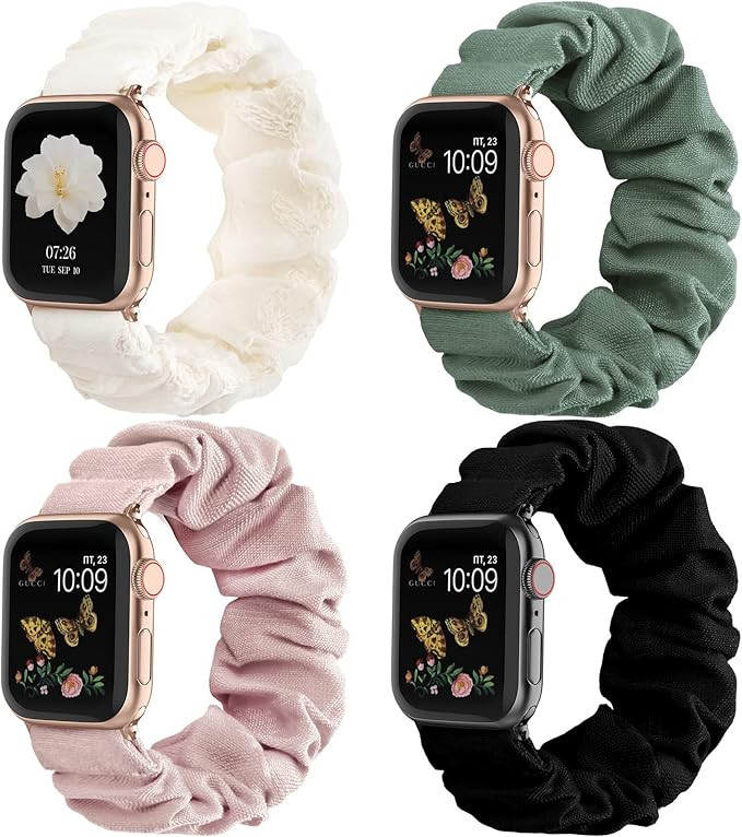 Recoppa Compatible for Apple Watch Band Scrunchie 38mm 40mm 41mm 42mm 44mm 45mm Cute Printed Elas... | Amazon (US)