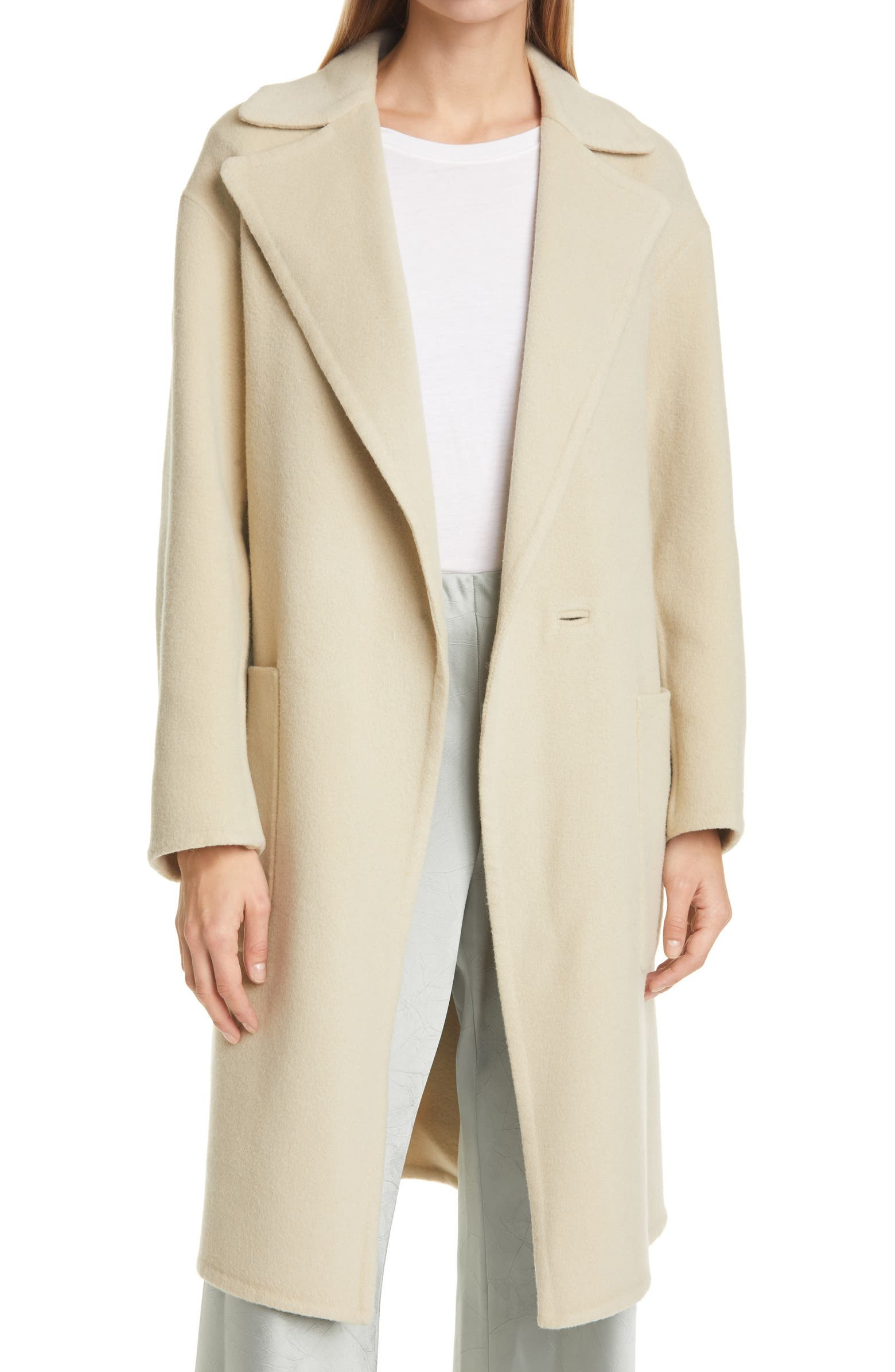 Vince Patch Pocket Belted Wool Blend Coat | Nordstrom | Nordstrom