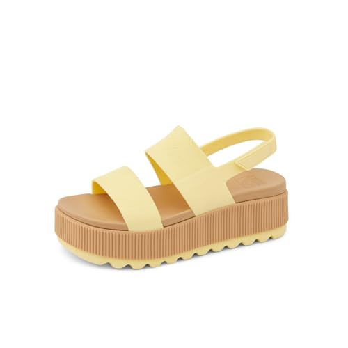 REEF Women's Water Vista Higher Platform Sandal, Water Friendly, Adjustable Strap, Pale Banana, 10 | Amazon (US)