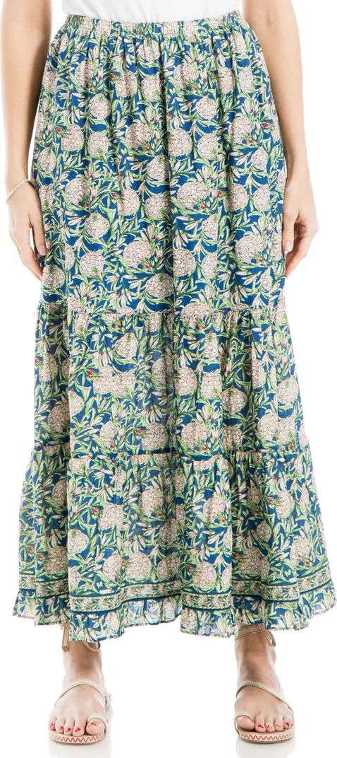 MAX STUDIO Floral Tiered Cotton Blend Maxi Skirt | Nordstromrack | Nordstrom Rack