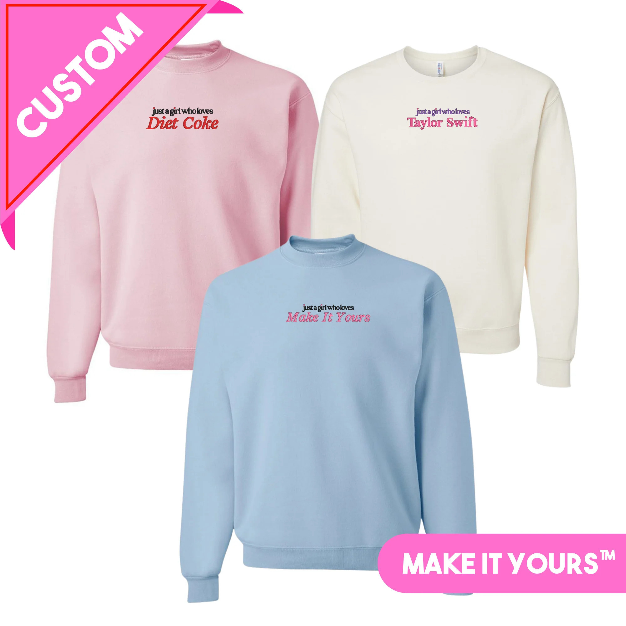 Make It Yours™ 'Just A Girl Who Loves' Crewneck Sweatshirt | United Monograms