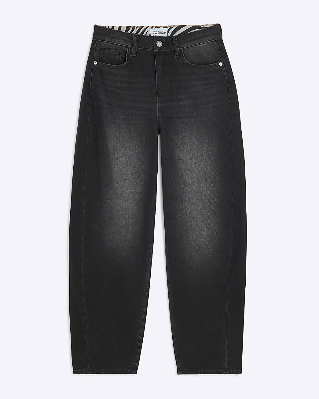 Black Oversized Seamed Barrel Jeans | River Island (UK & IE)