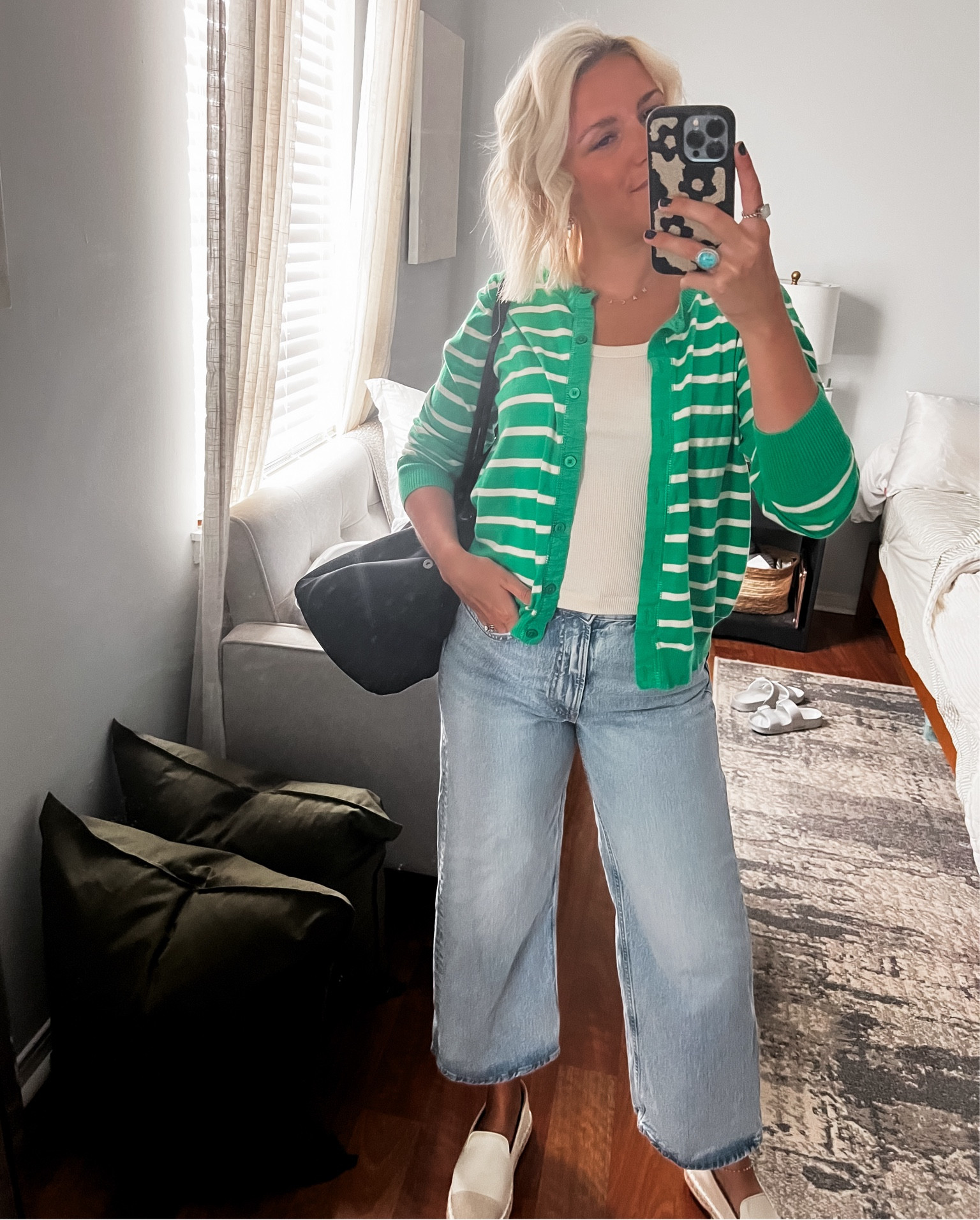 Outfit of the day 💚
 ~ similar cardigans attached, mine is thrifted 

#LTKWorkwear #LTKStyleTip