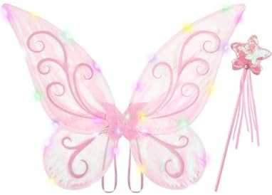 Lainlight Light up Fairy Wings for Girls, LED Butterfly Wings for Girls, Sparkle Fairy Costume Wi... | Amazon (US)