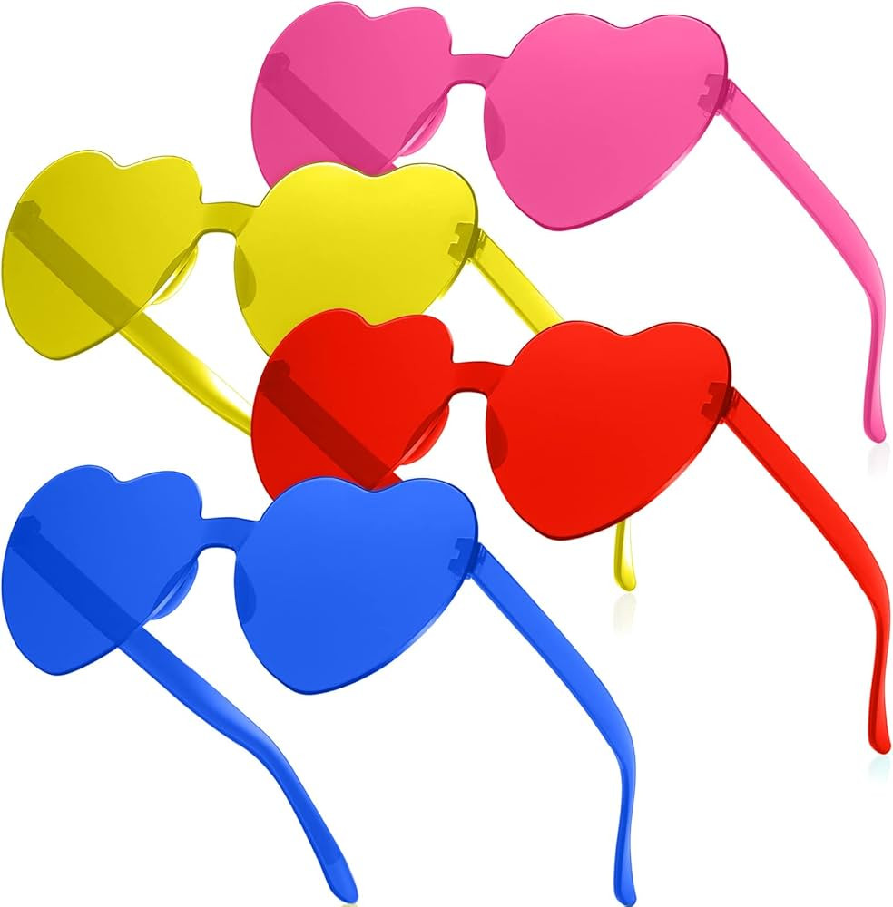 RTBOFY Heart Sunglasses for Fashion Party Queen Style,Rimless Heart Shaped Sunglasses for Women P... | Amazon (US)