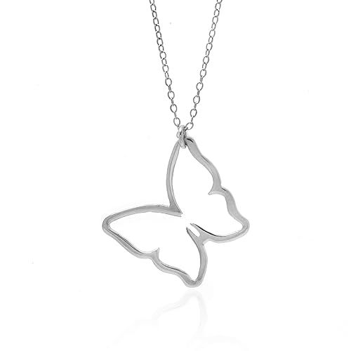 BUTTERFLY NECKLACE - PURE Sterling Silver Necklace (Handmade in the USA by Gracefully Made Jewelr... | Amazon (US)