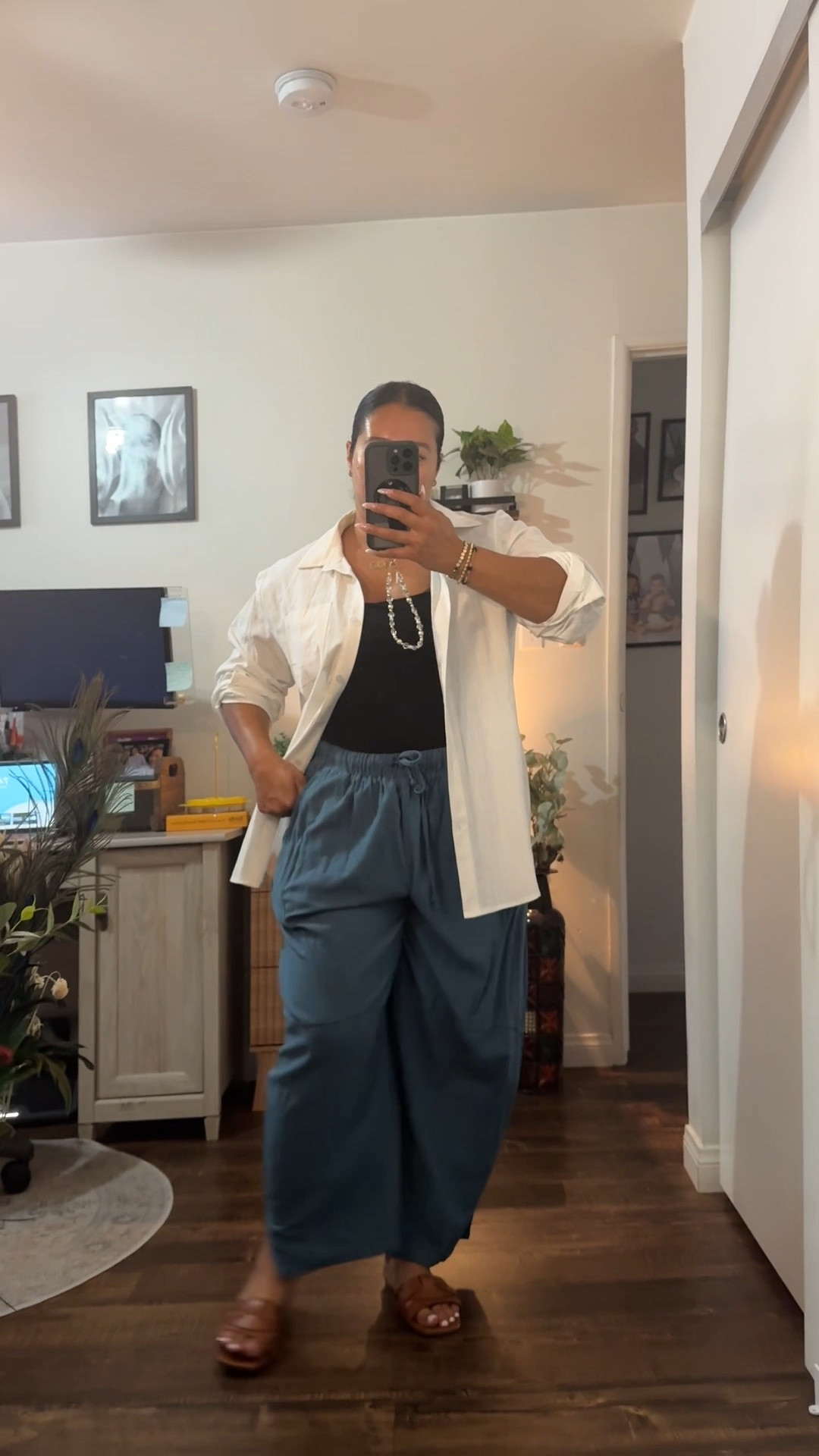 What I’m wearing as a midsize mom who wfh and it’s summer out here. 

Tank top - large / tts / cropped 
White button down - XL/ oversized fit 
Linen pants - XL- runs big/ tummy friendly 

Midsize outfit 
Linen pants
Curvy fashion
Summer outfit 
Brunch outfit 
WFH outfit 
Casual outfit 
Mom outfit 
Amazon linen pants 
Tummy friendly pants

#LTKootd #LTKMidsize #LTKmomlife