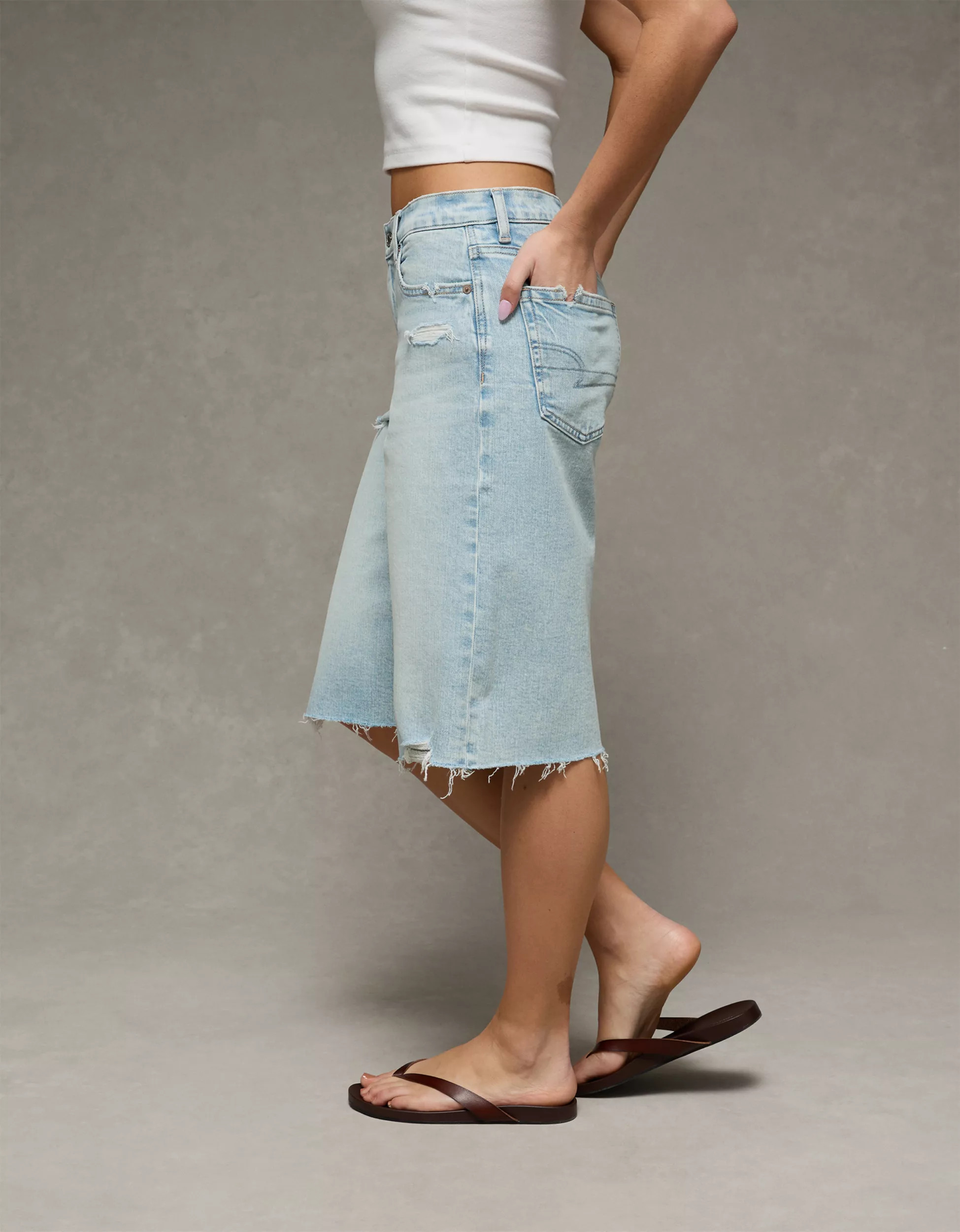 AE 15" Stretch Low-Rise Jort | American Eagle Outfitters (US & CA)