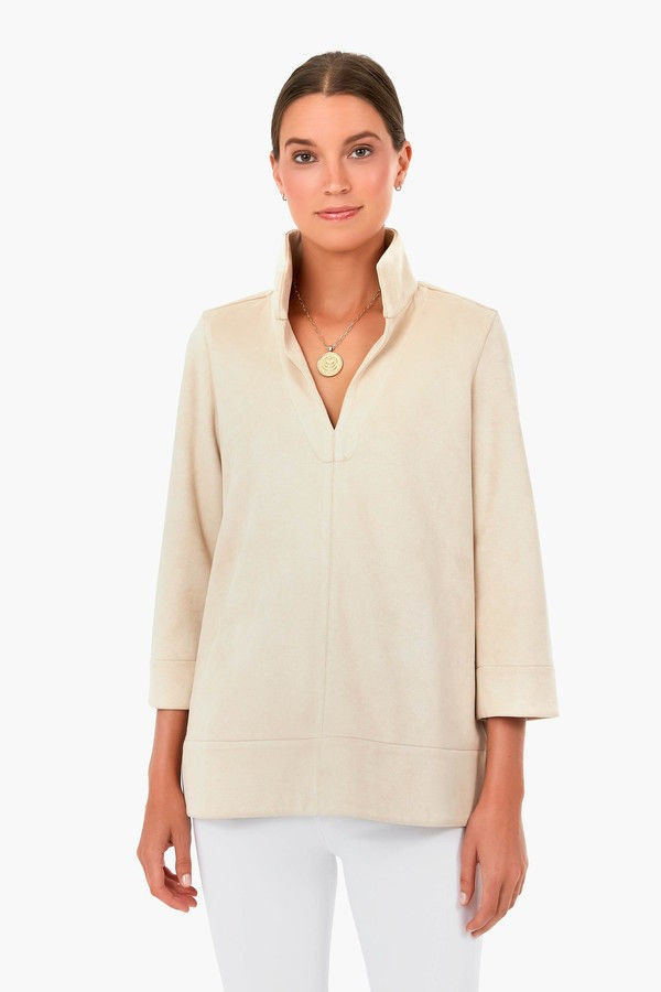 Bone Suede Margot Top | Tuckernuck (US)