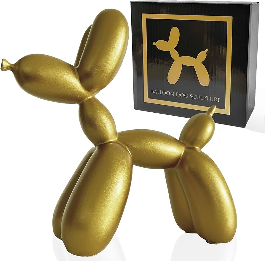 Balloon Dog Statue Gold Balloon Dog Sculpture Modern Art Figurine Gold Balloon Dog Statue Decor A... | Amazon (US)
