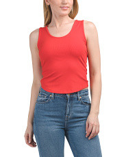 Sleeveless Scoop Neck Rounded Hem Tank Top for Women | Spandex/Rayon | Marshalls