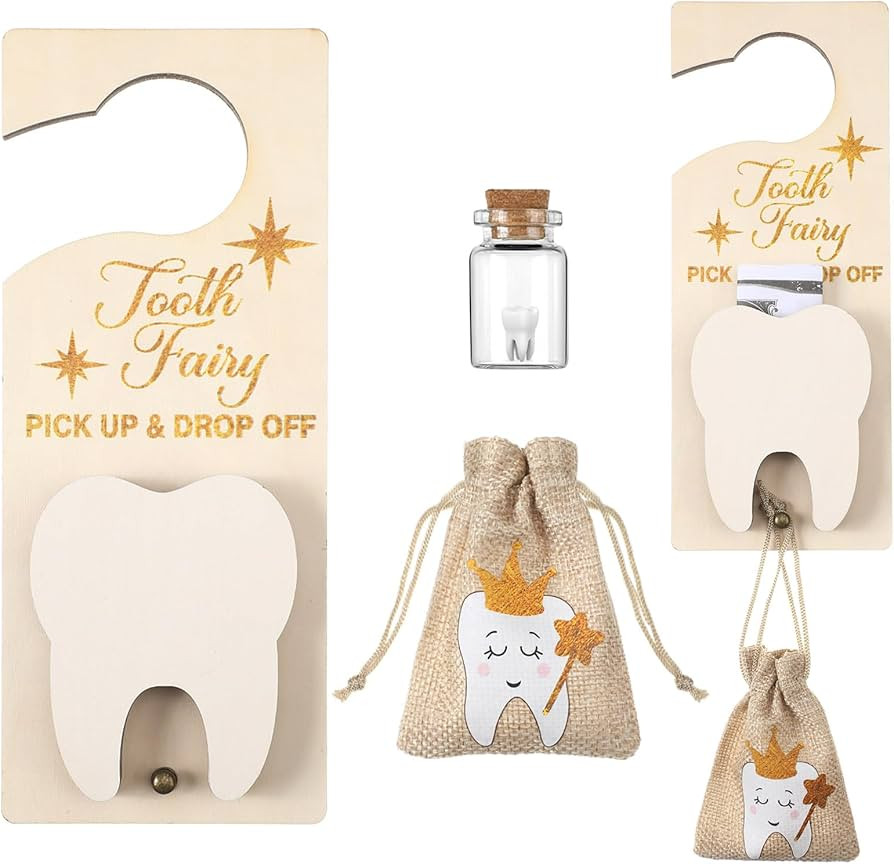 Tooth Fairy Gift Holder Bag Door Hanger Tooth Fairy Kit Stores Lost Teeth Keepsake Box Easter Gif... | Amazon (US)