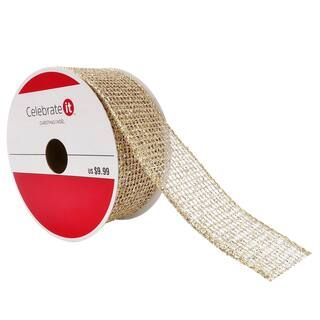 1.5" Net Wired Glittered Ribbon by Celebrate It™ Christmas | Michaels Stores