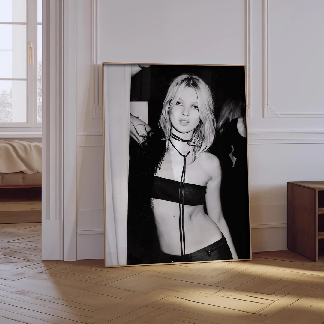 Kate Moss Poster, Kate Moss Black and White Art, Stylish Wall Art Decor - Etsy | Etsy (US)