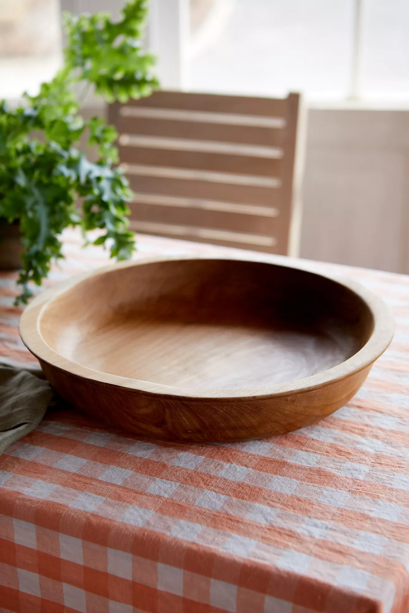 Shallow Teak Root Serving Bowl | Anthropologie (US)