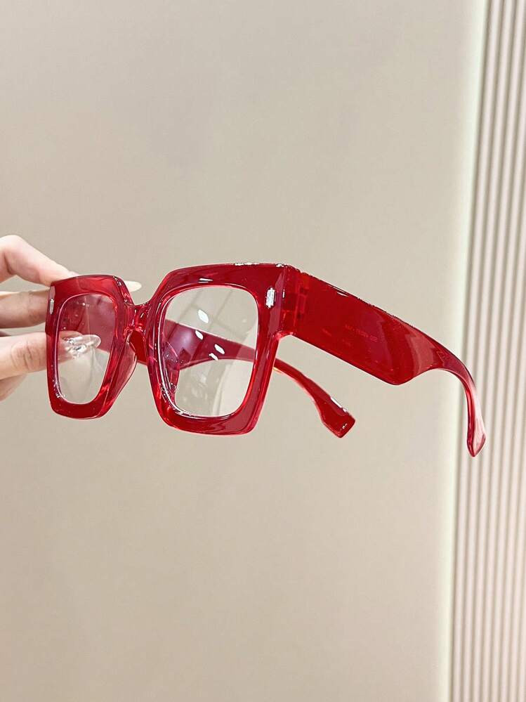 1pc Plastic Frame Square Oversized Anti-Blue Light Glasses Blue Light Glasses Accessories For Wom... | SHEIN