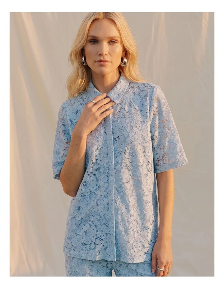 Vero ModaHoney Lace Shirt in Blue | Myer