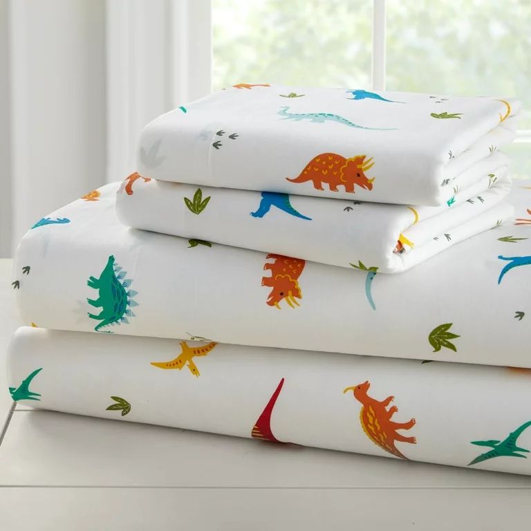 Wildkin Kids 100% Cotton Flannel Sheet Set for Boys and Girls - Full (Jurassic Dinosaurs ) | Walmart (US)