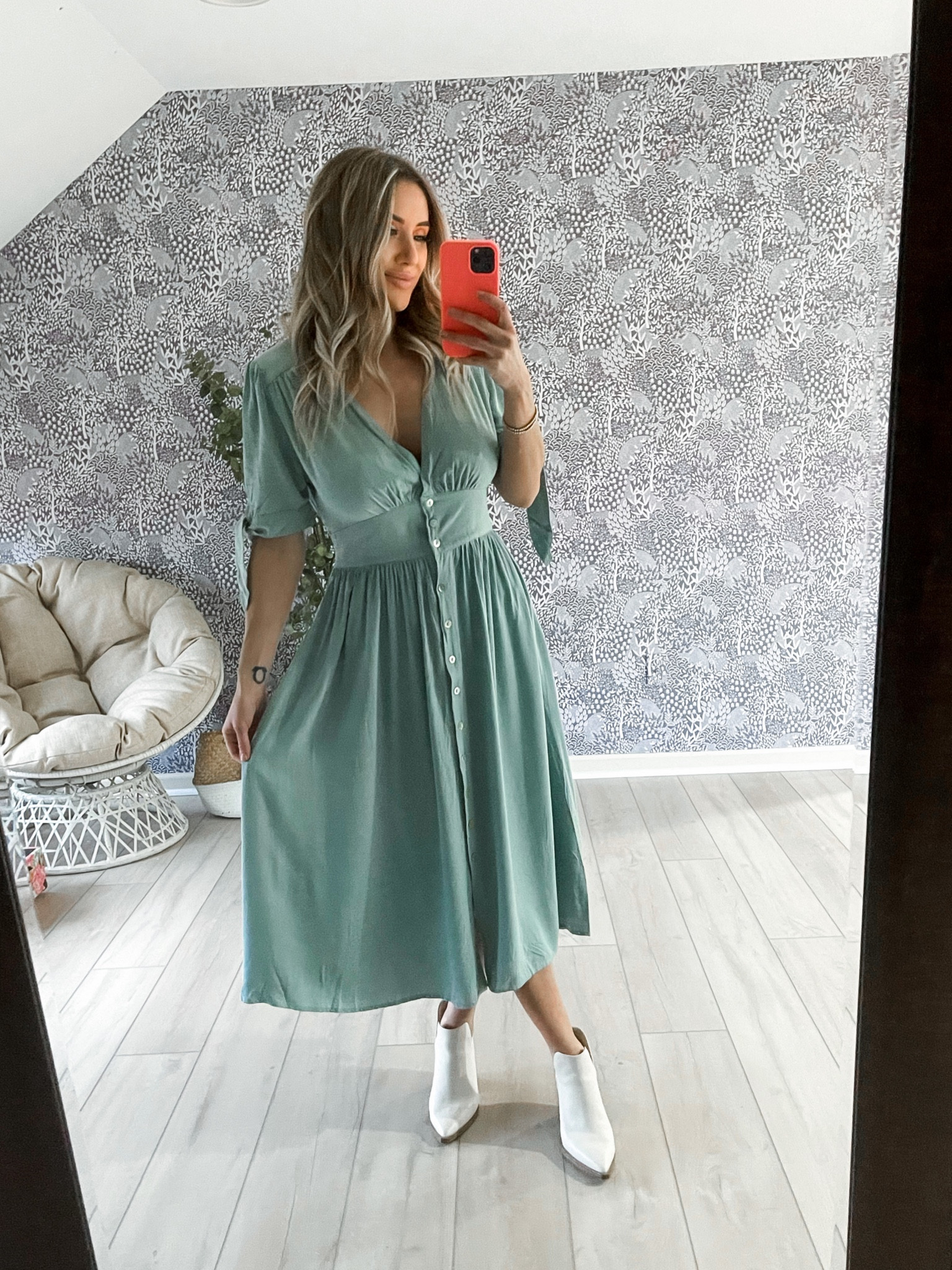 Amazon find - pretty spring midi dress available in several colors. Button down A-line with short sleeves & deep v-neck. Wearing size small in light blue

#LTKunder50 #LTKsalealert #LTKstyletip