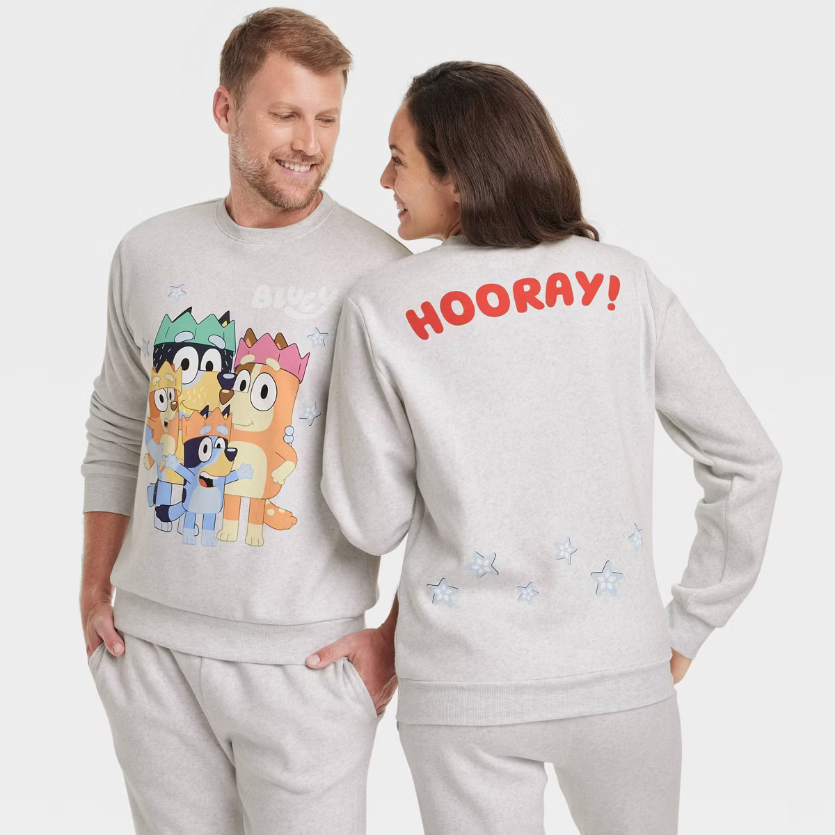 Adult Bluey Family Graphic Sweatshirt - Heather Gray | Target