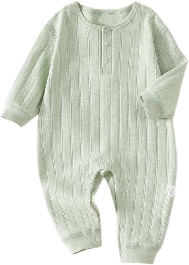 Unisex Newborn Baby Jumpsuit Pure Cotton Long Sleeve Baby Outfit Soft Comfortable Baby Clothes fo... | Amazon (US)