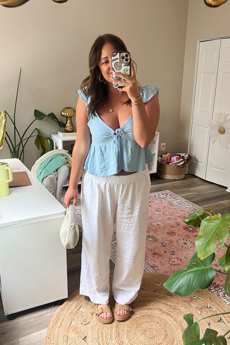 summer night out 🥂 wearing these pants all summer long! Large on top and bottoms 

#LTKSeasonal #LTKFindsUnder50