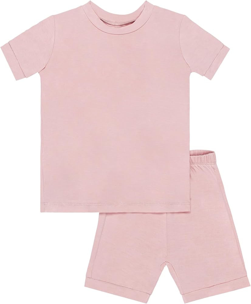 GUISBY Rayon Made from Bamboo Baby Toddler Kids Short Sleeve Top and Shorts Sets Pajamas for Boy ... | Amazon (US)