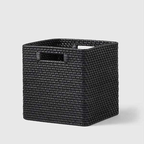 Marie Kondo Large Ori Curved Rattan Cube Honey Natural | The Container Store