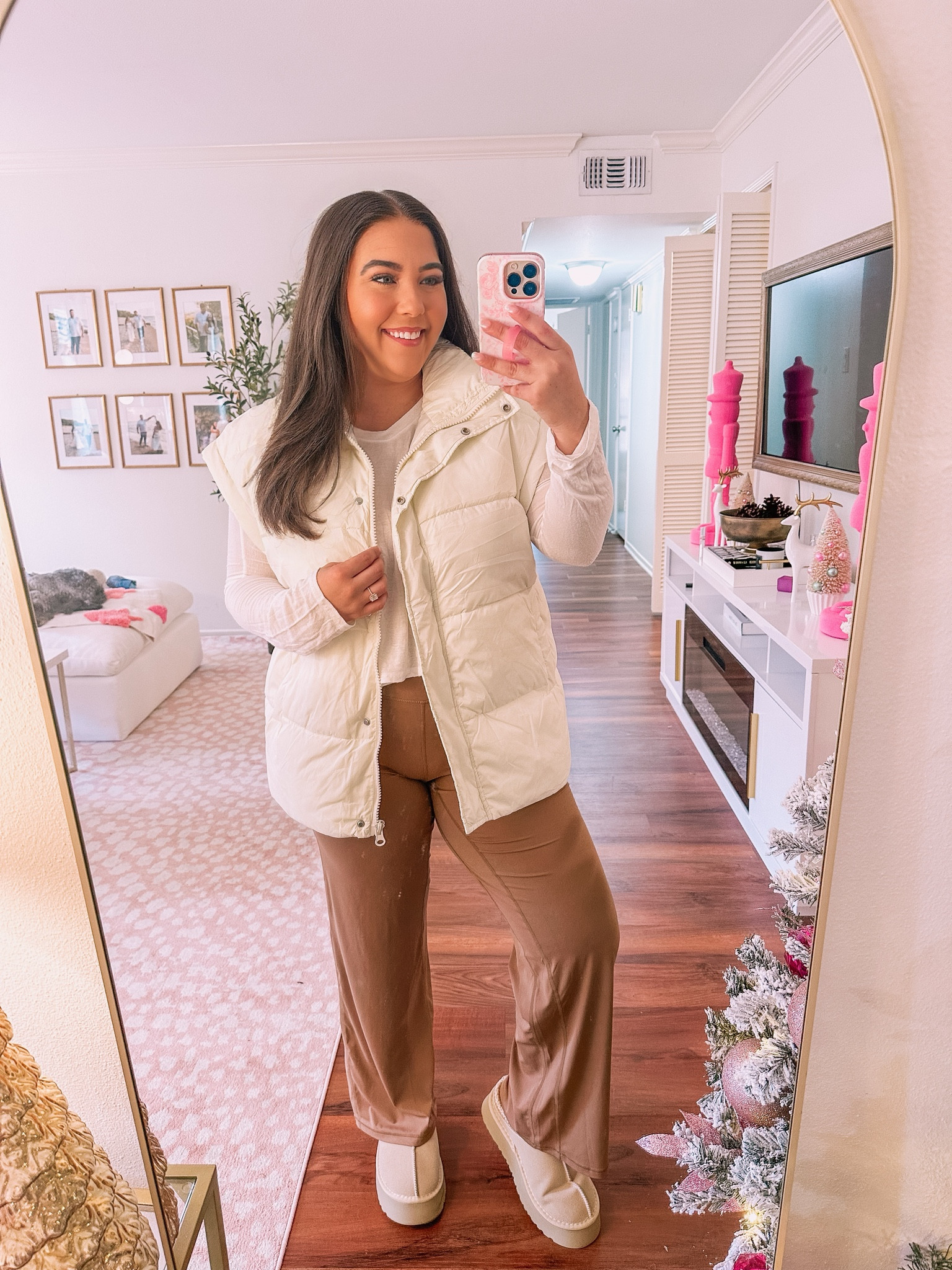 If you buy anything, let it be these CRZ Yoga pants! So dang soft + petite friendly! Thank me later! 💋 
Sizing: M vest, L pants (could’ve done M), L top, 7.5 shoes 

#LTKSeasonal #LTKHoliday #LTKStyleTip