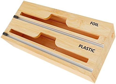 Foil and Plastic Wrap Dispenser with Slide Cutter and Labels,2 in 1 Aluminum Foil Organization and S | Amazon (US)