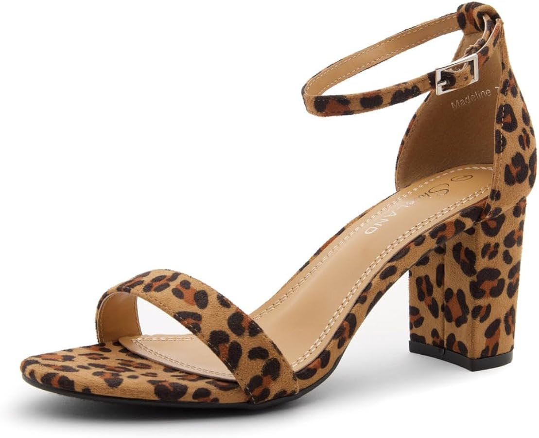 Shoe Land Women's Low Heels - 3-Inch Chunky Block Heeled Sandals with Ankle Strap | Open Toe Shor... | Amazon (US)