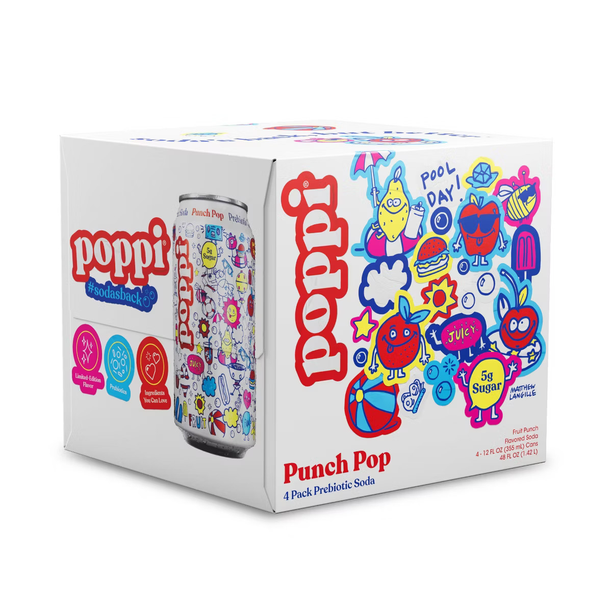 Poppi Punch Pop Prebiotic Beverage Soda - 4pk/12 fl oz Cans | Target