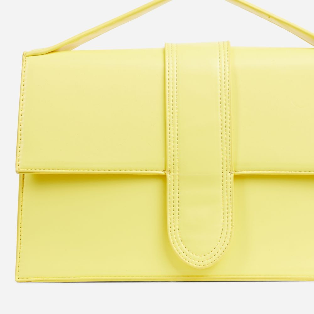 Alma Oversized Tote Bag In Yellow Faux Leather | EGO Shoes (US & Canada)