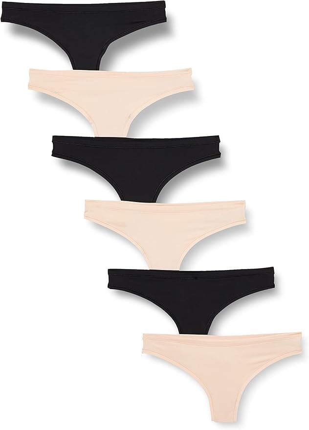 Amazon Essentials Women's Thong Underwear (Available in Plus Size), Pack of 6 | Amazon (US)