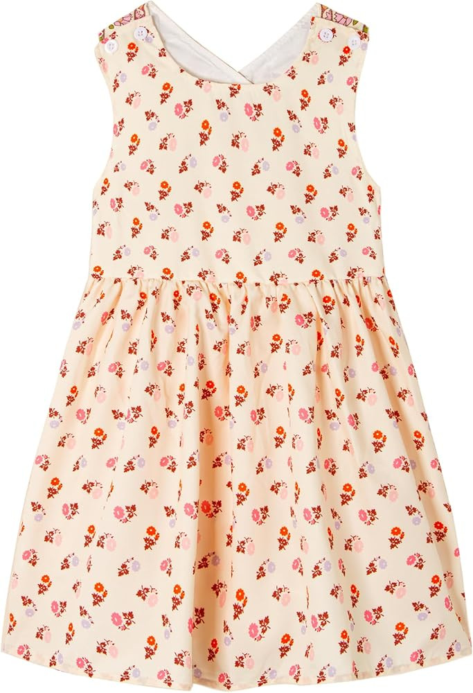 Toddler Girls Dresses Casual Back School Sleeveless Cross Straps Cutout Lined Elastic Waist Patte... | Amazon (US)