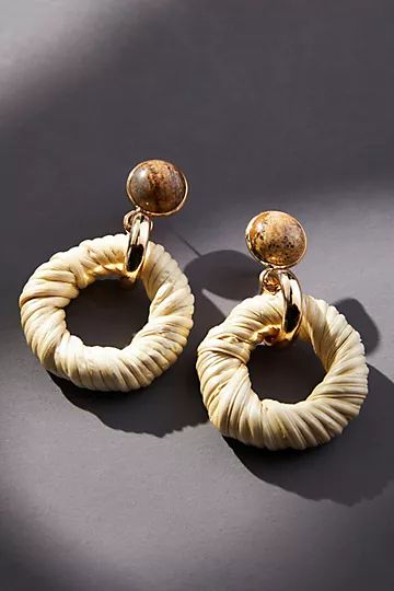 Raffia Hoop Earrings | Anthropologie (US)