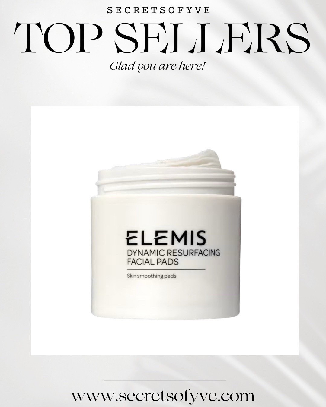 SecretsofYve: my bestseller skin smoothing pads! @elemis Skincare gift guide. 🎁 
#Secretsofyve #ltkgiftguide
Always humbled & thankful to have you here.. New posts daily at 3pm & 4:15pm EST. 
CEO: PATESI Global & PATESIfoundation.org
@secretsofyve : where beautiful meets practical, comfy meets style, affordable meets glam with a splash of splurge every now and then. I do LOVE a good sale and combining codes! #ltkstyletip #ltksalealert #ltkfamily #ltku #ltkfindsunder100 #ltkmomlife #ltkfindsunder50 #ltkplussize #ltkmidsize #ltkover40 #ltkpetite #ltkvlog #ltktravel #ltkholiday #ltkbump #ltktall #ltkgrwm #ltkselfcare secretsofyve 

#LTKSeasonal #LTKmorningroutine #LTKBeauty
