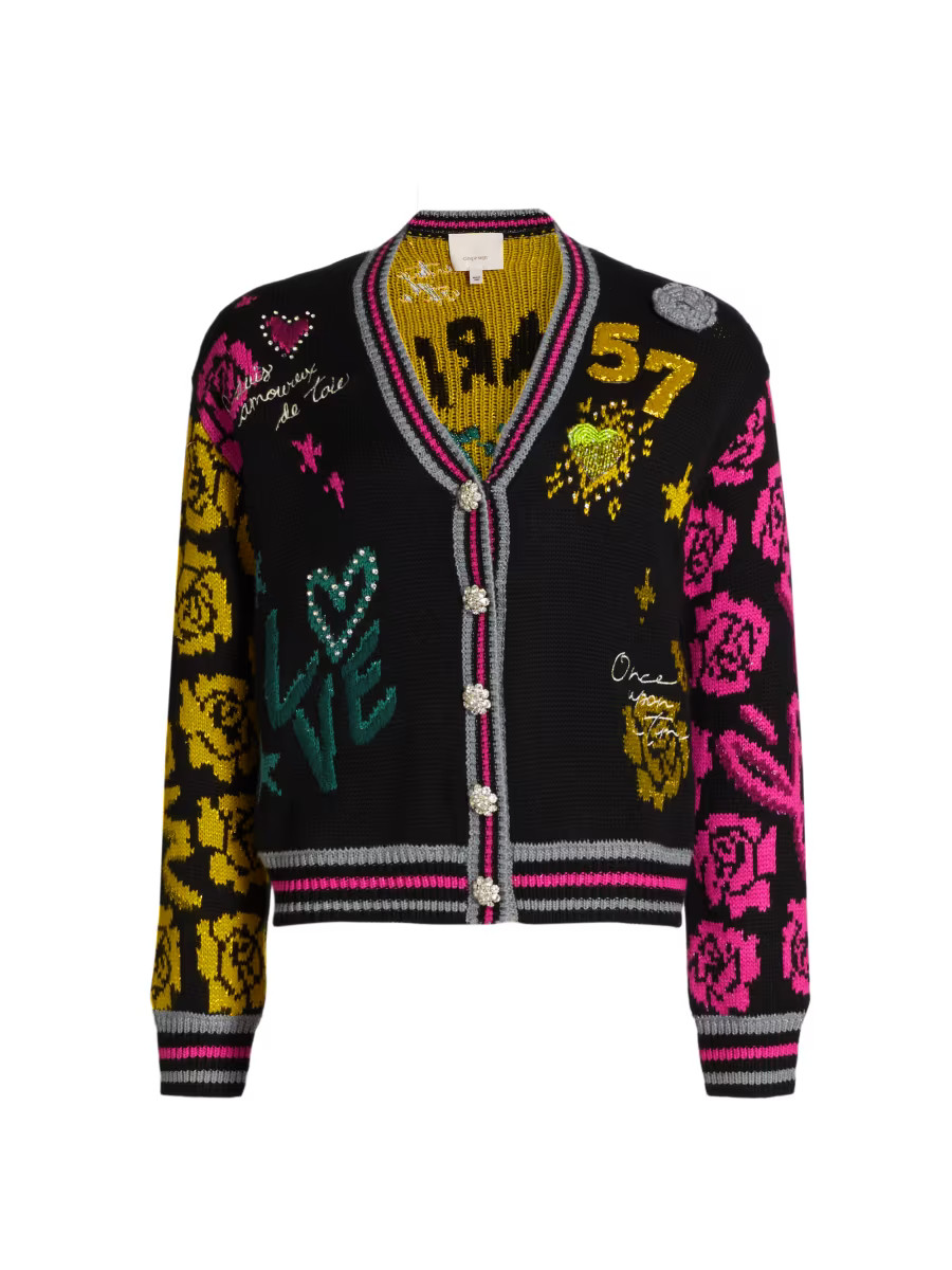 Collage Wool-Blend Cardigan | Saks Fifth Avenue