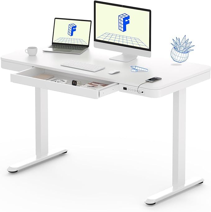 FLEXISPOT Comhar Electric Standing Desk with Drawers Charging USB A to C Port, Height Adjustable ... | Amazon (US)