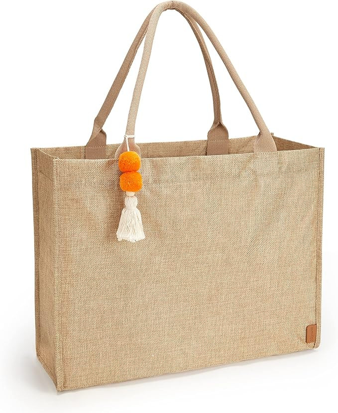 Beach Bag Tote for Women Waterproof Sandproof Handmade Straw Shoulder Bag Tassel Handbag for Beac... | Amazon (US)
