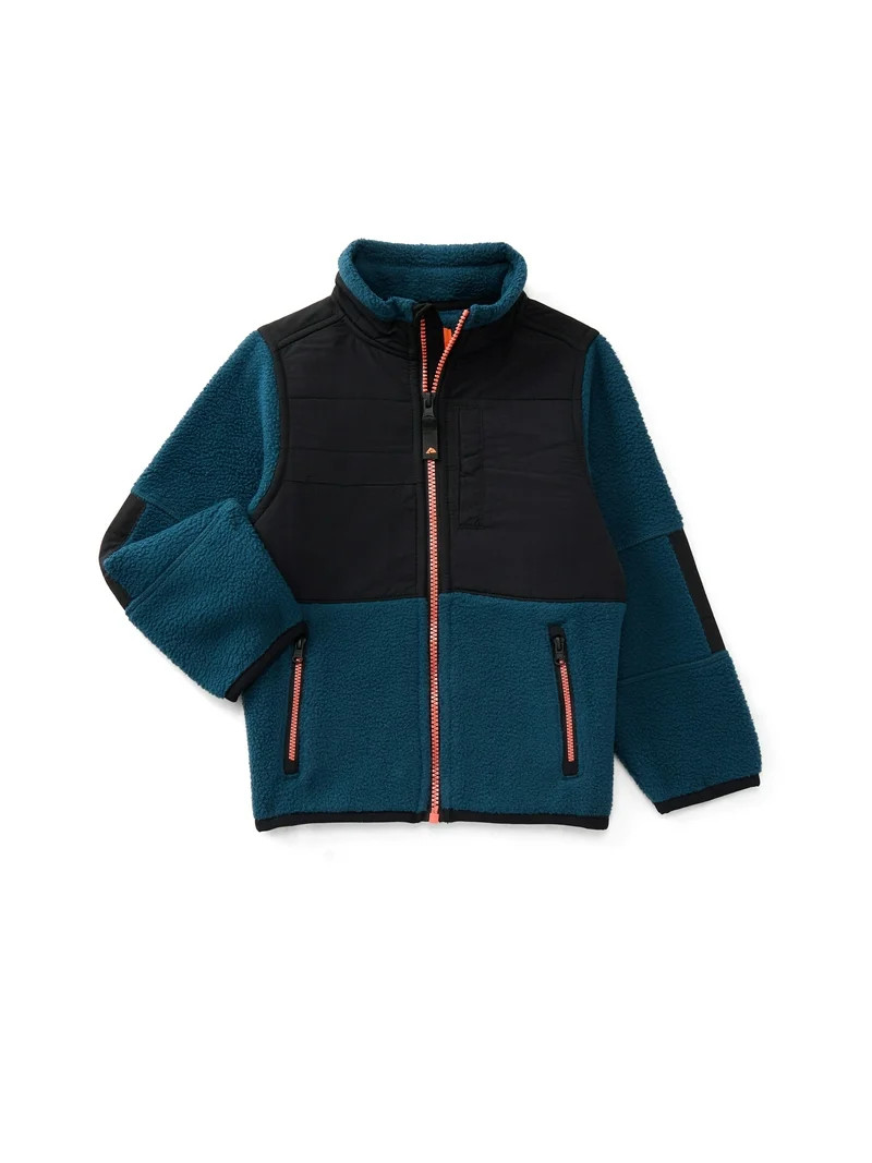 Ozark Trail Boys Mixed Media Fleece Jacket, Sizes 4-18 | Walmart (US)