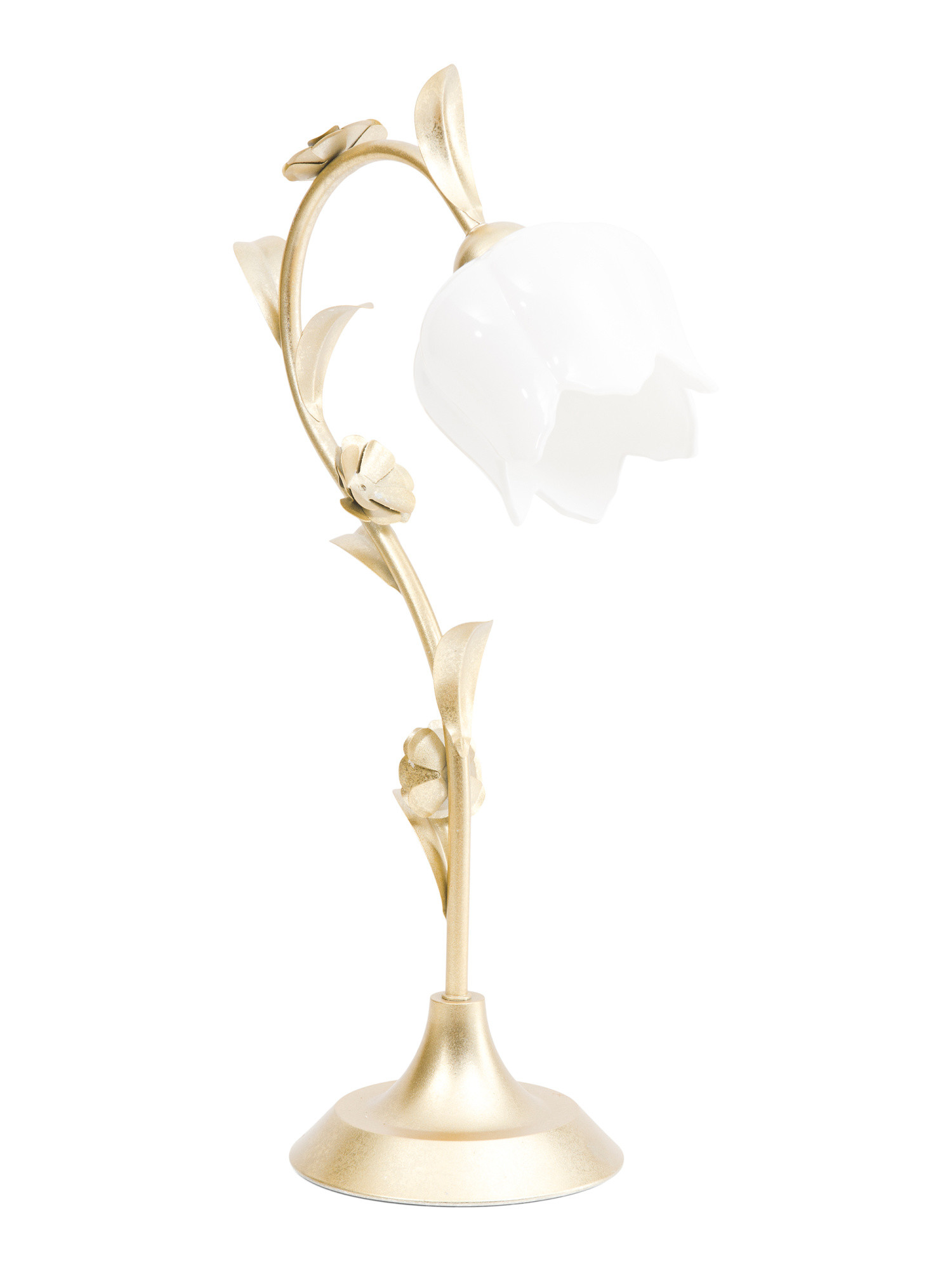 21.8in Floral Metal Glass Shade Table Lamp | TJ Maxx