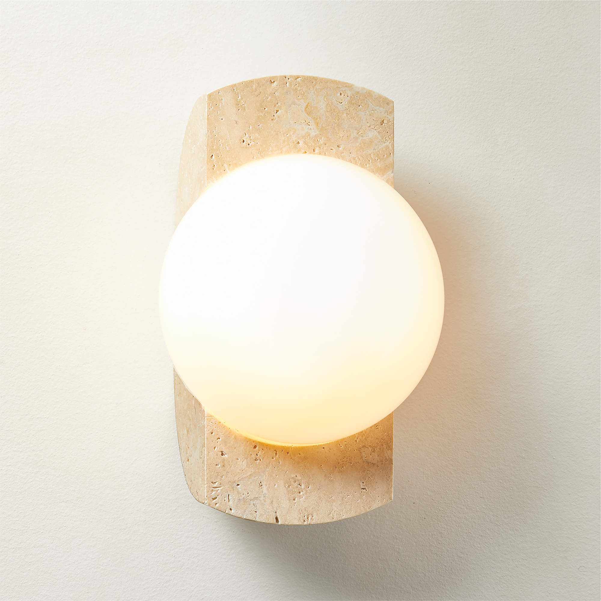 Neptune Travertine Wall Sconce + Reviews | CB2 | CB2