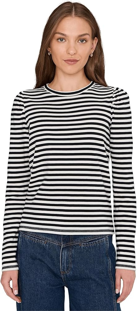 Madewell Women's Easy Puff Long Sleeve Stripe | Amazon (US)
