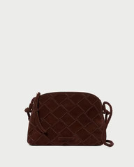 Mallory Espresso Woven Suede Crossbody | Loeffler Randall