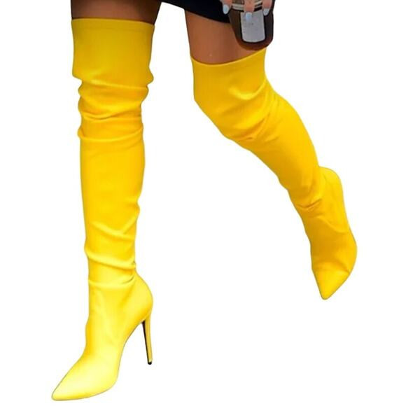 Steve Madden Women's Yellow Viktory Over-The-Knee Boots New without tags Size 6 | Poshmark