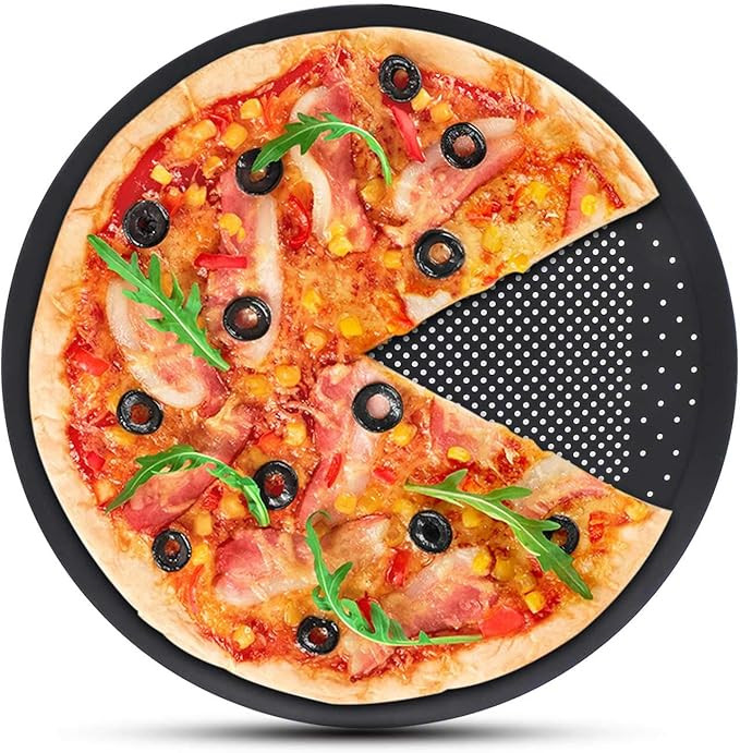 Perforated Pizza Crisper, Segarty 12 inch Pizza Plate for Oven, Thickened Steel Round Pizza Pan w... | Amazon (US)