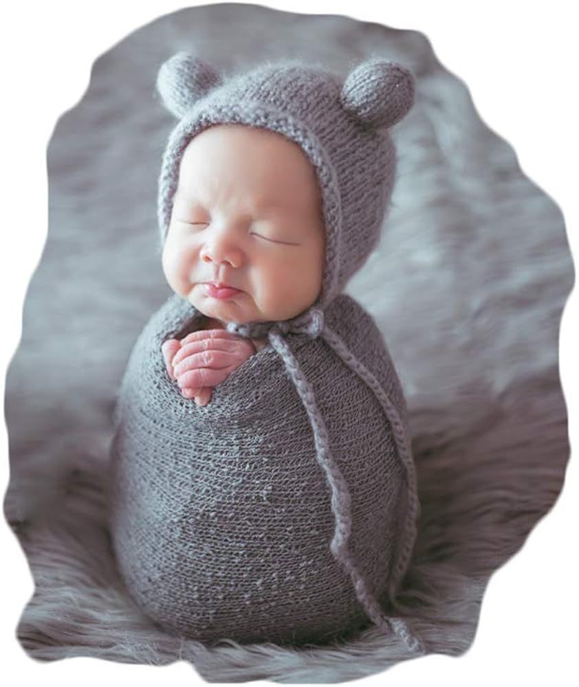 Newborn Baby Photography Props Outfits Hat Long Ripple Wrap Set for Boys Girls Photography | Amazon (US)