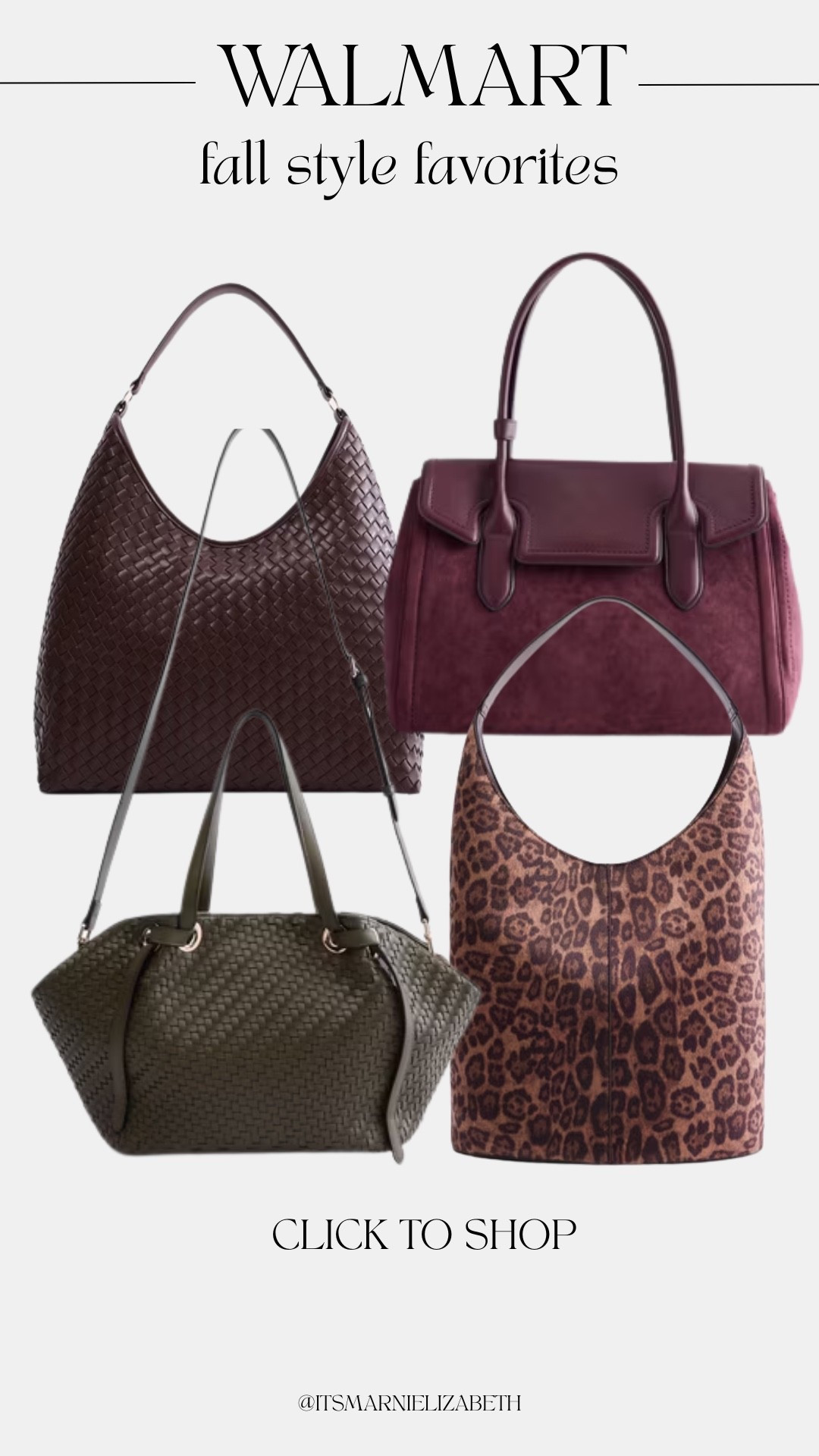 Fall bags I’m currently into 🤎 Rich browns, suede textures, and those effortless shapes that make even a simple outfit feel more styled. Definitely leaning into the deeper tones for fall this year. 🍂

fall bags, fall style, fall accessories, handbag inspo, neutral bags, brown bags, suede bags, autumn fashion, fall outfit inspo, everyday style

#LTKgrwm #LTKSeasonal