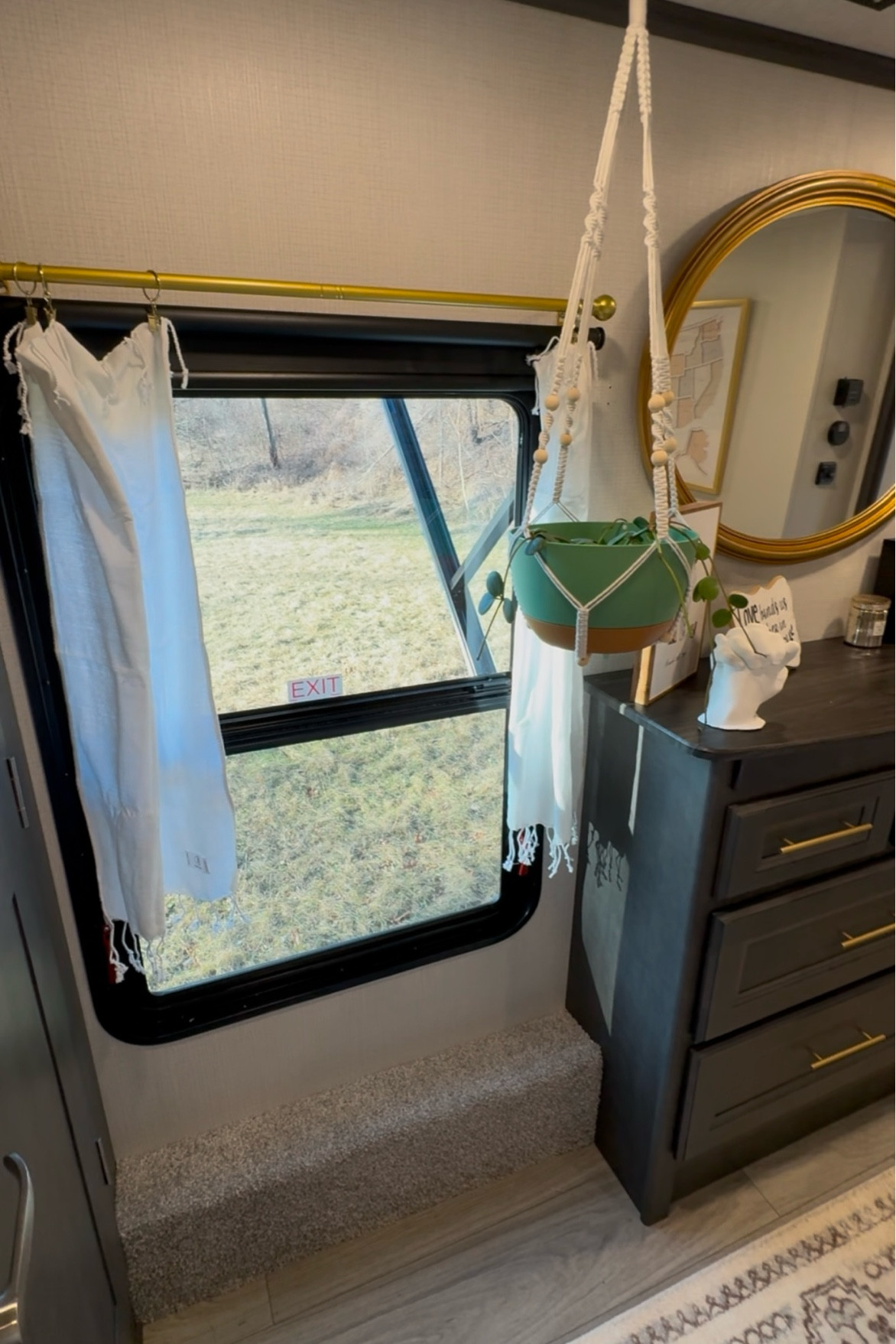 Curtain rod & curtain details! These “curtains” are actually hand towels but I wanted a boho look so I used them as curtains lol it turned out so cute! 🥰

#LTKFindsUnder50 #LTKHome #LTKTravel